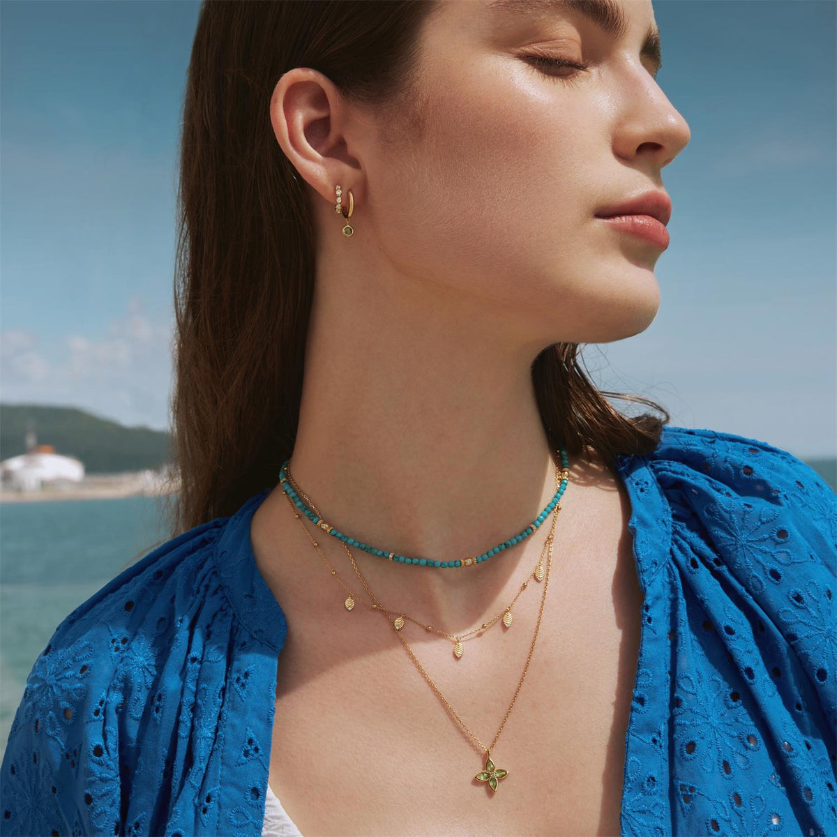 Ania Haie Gold Lab-Created Turquoise Beaded Necklace