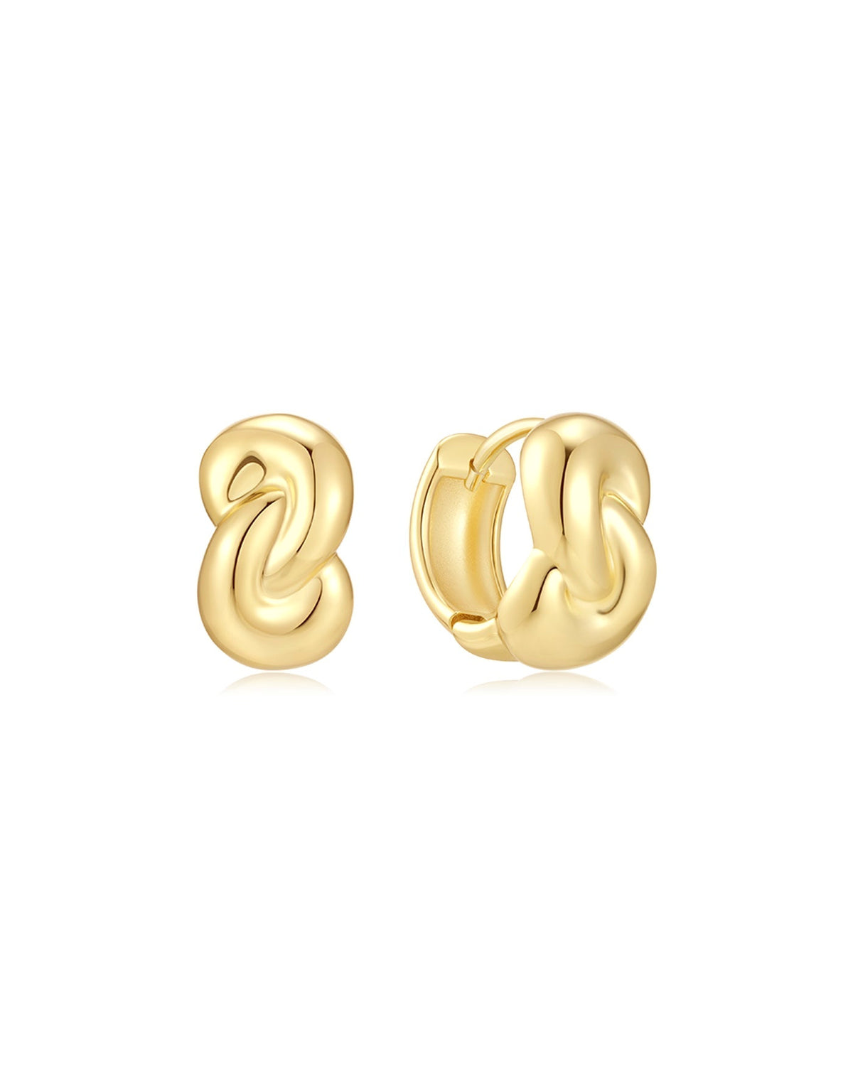 Ania Haie Gold Rope Twist Huggie Hoop Earrings E077-03G E077-03G front packshot