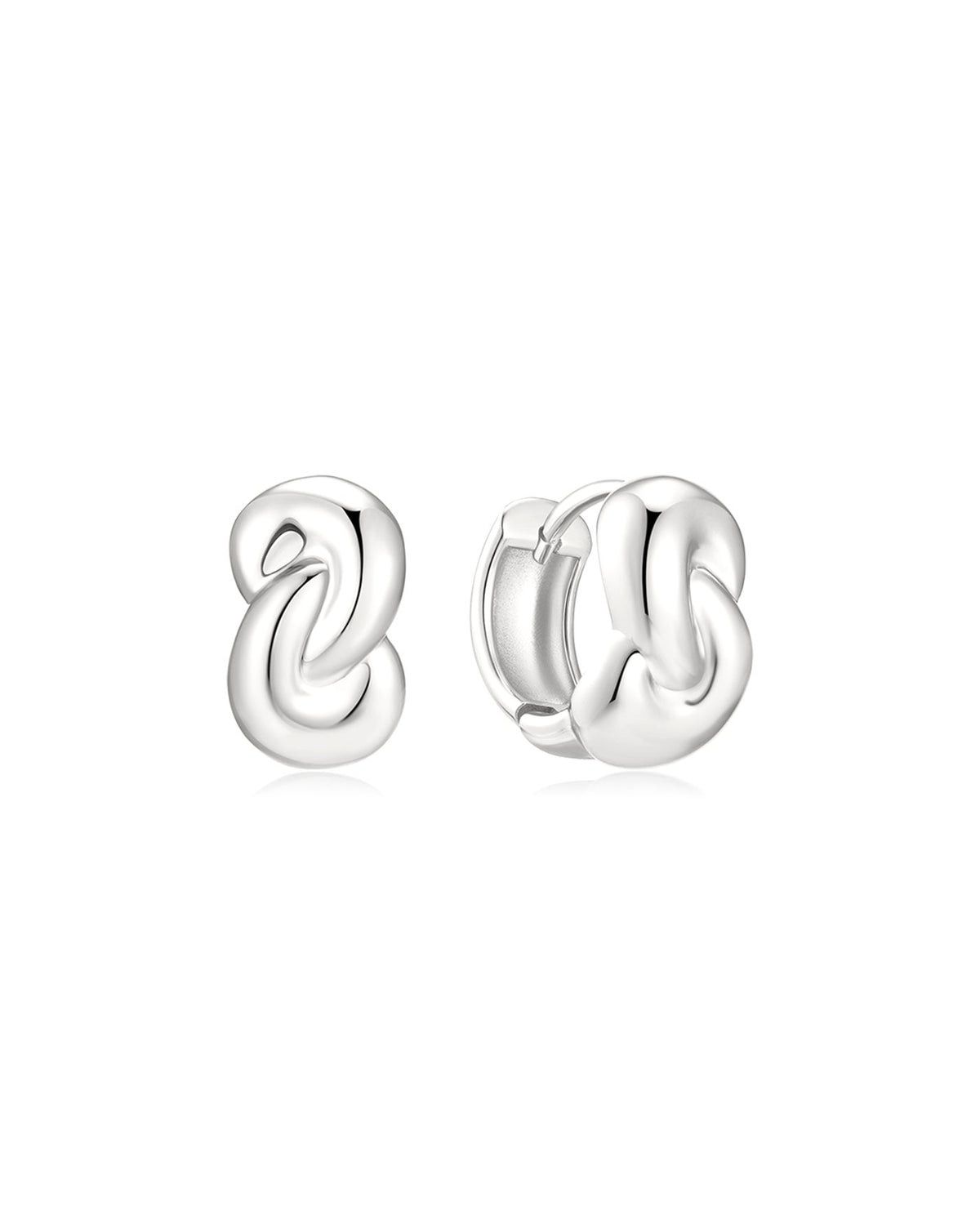 Ania Haie Silver Rope Twist Huggie Hoop Earrings E077-03H E077-03H front packshot