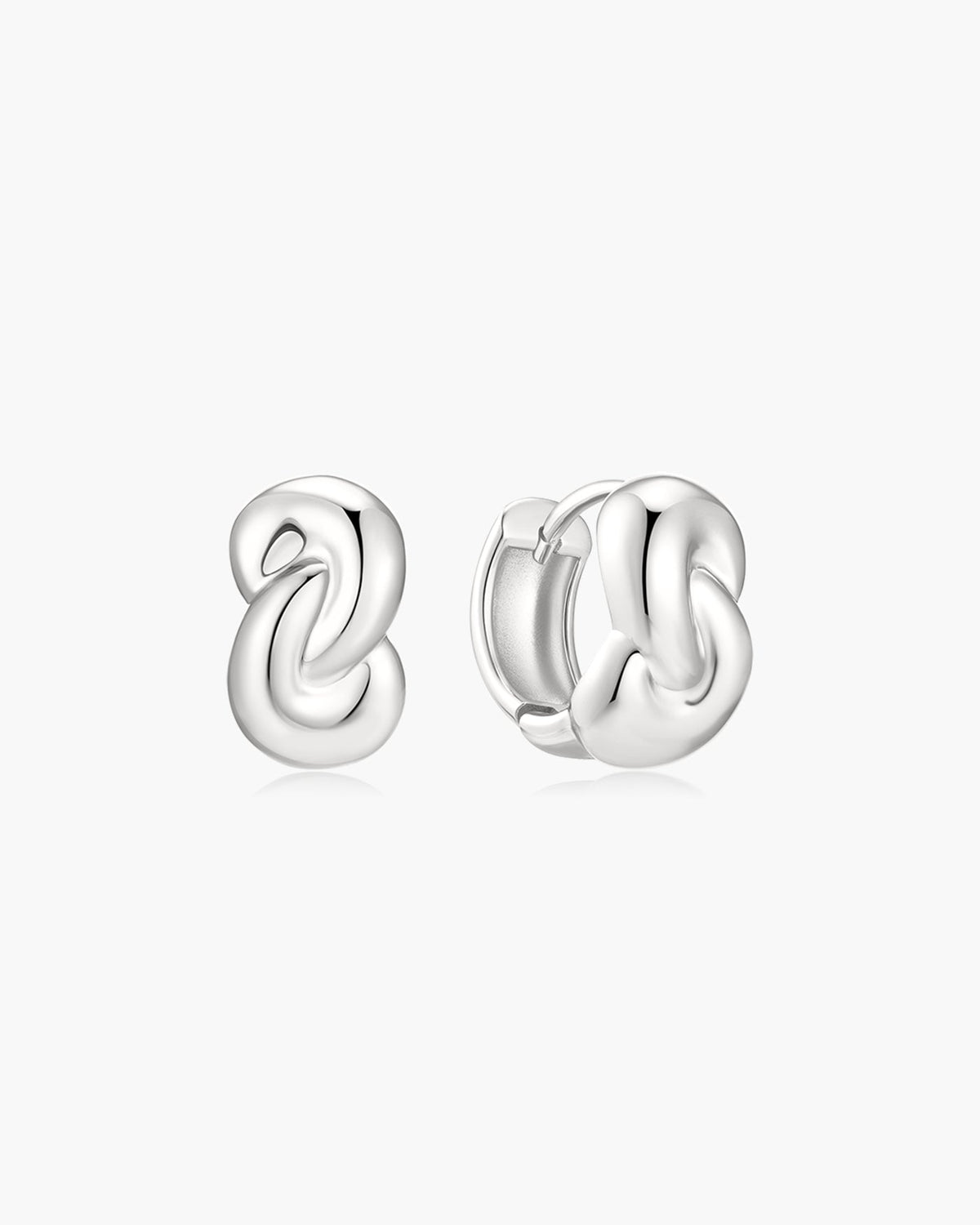 Ania Haie Silver Rope Twist Huggie Hoop Earrings E077-03H E077-03H front packshot
