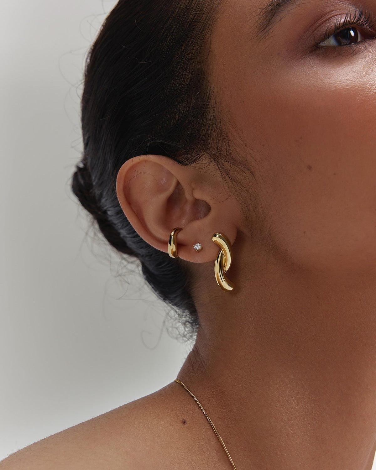 Ania Haie Gold Twist Stud Earrings E077-05G E077-05G view 2