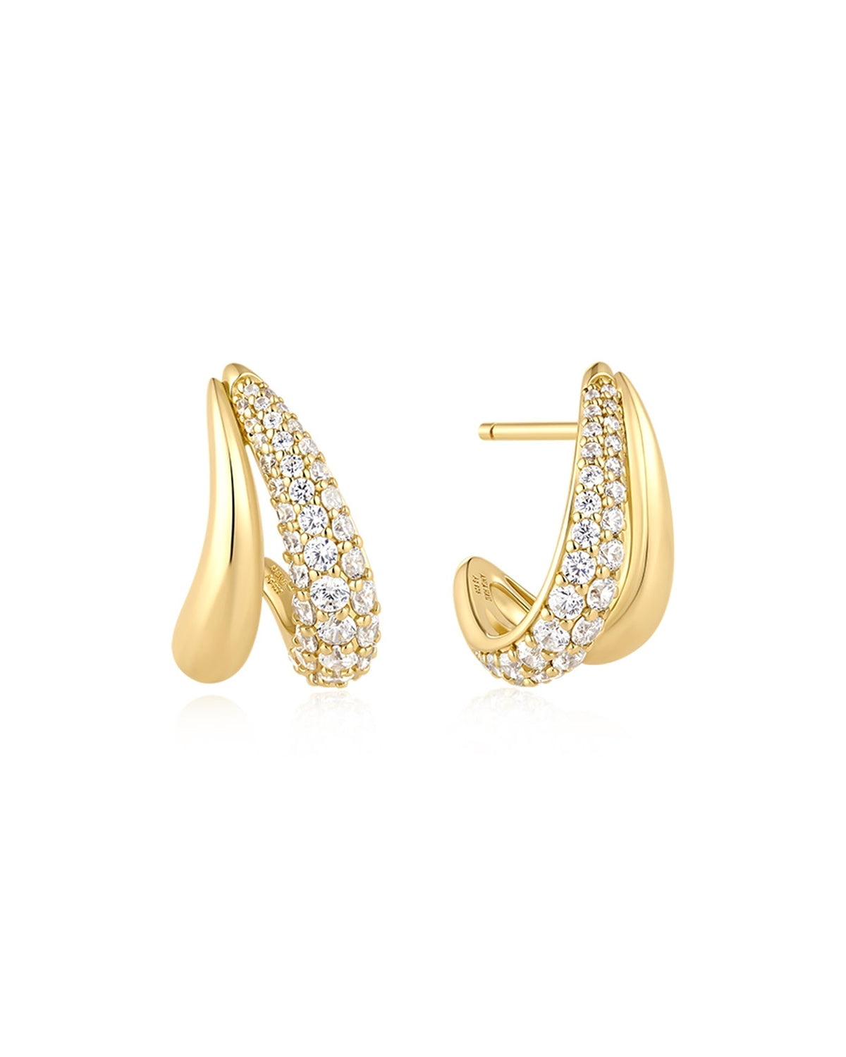 Ania Haie Gold Duet Stud Hoop Earrings E078-05G E078-05G front packshot