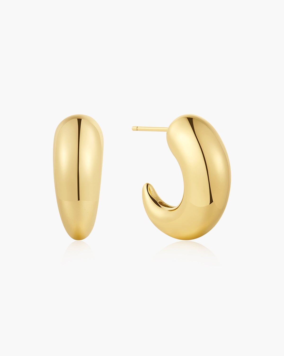 Ania Haie Gold Large Dome Stud Hoop Earrings E078-07G E078-07G front packshot