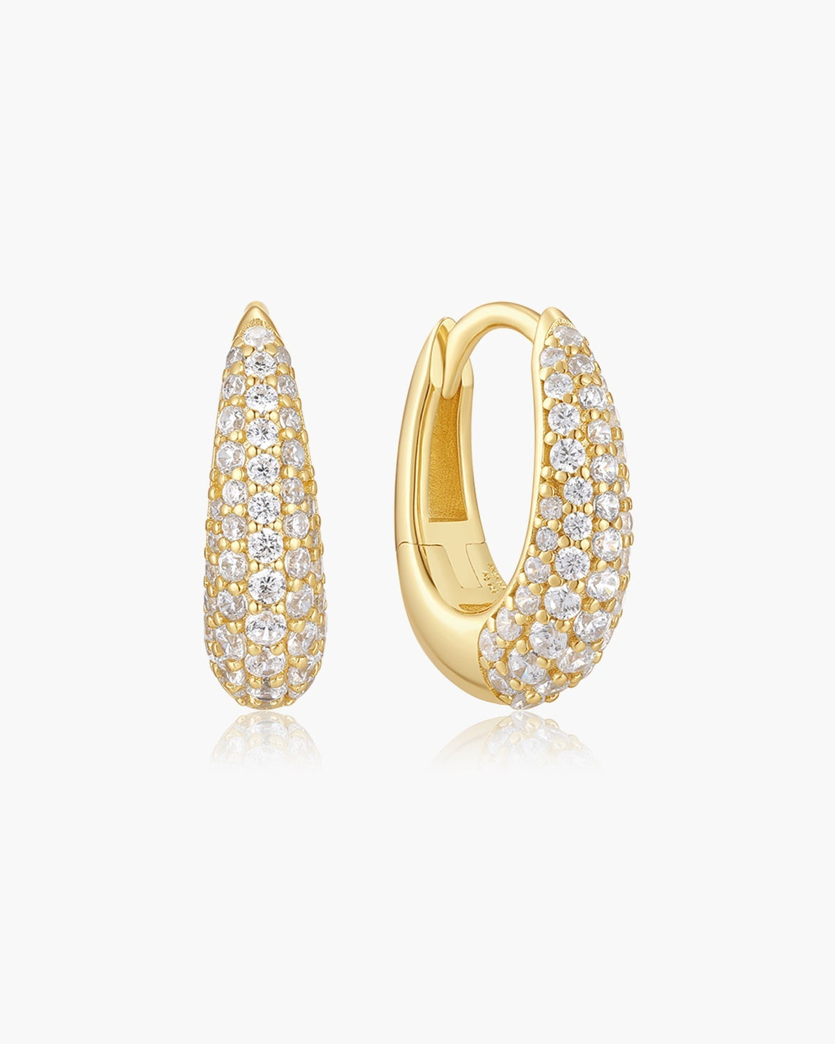 Ania Haie Gold Pave Dome Huggie Hoop Earrings E078-10G E078-10G front packshot