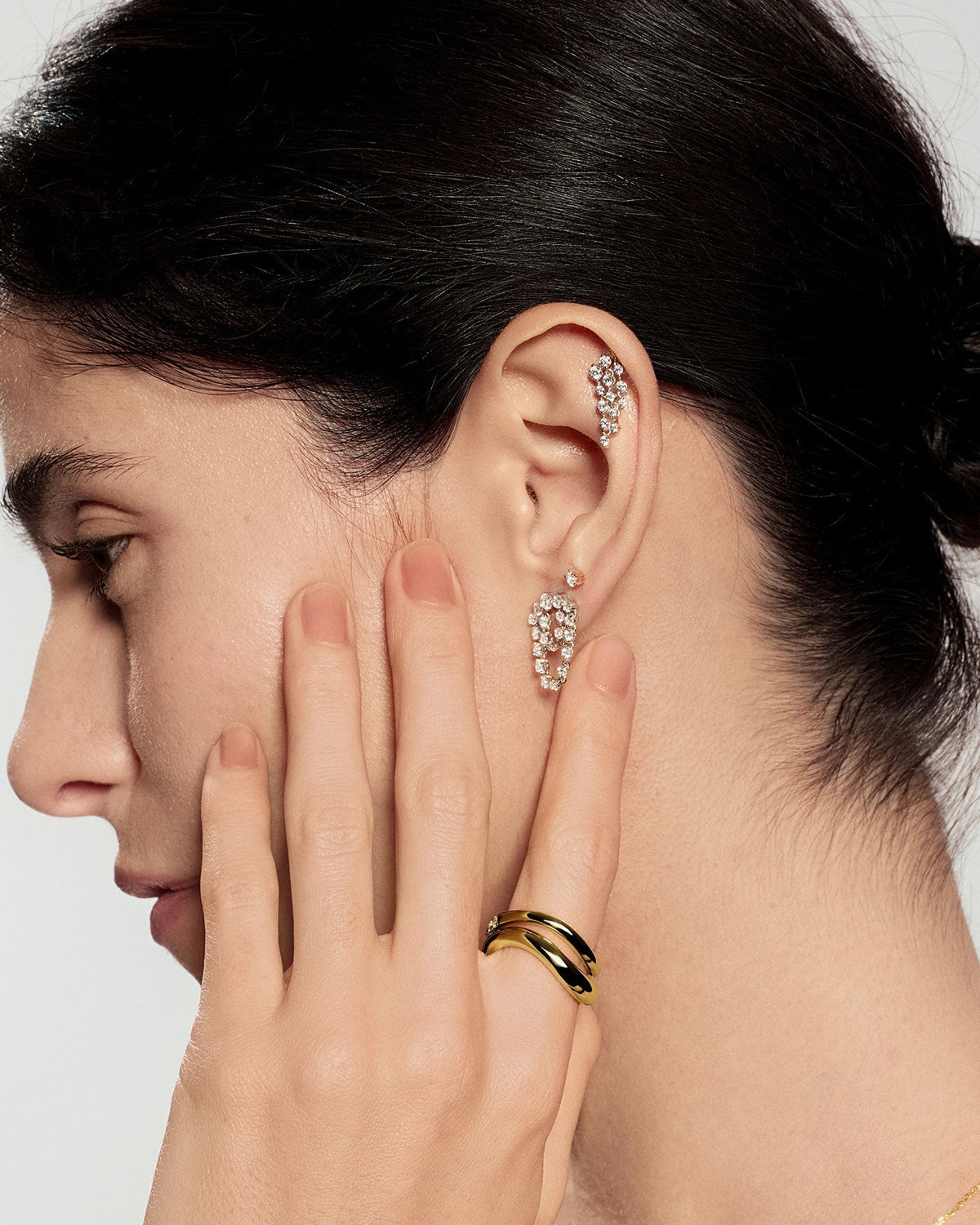 Ania Haie Silver Five-Prong Sparkle Barbell Earring