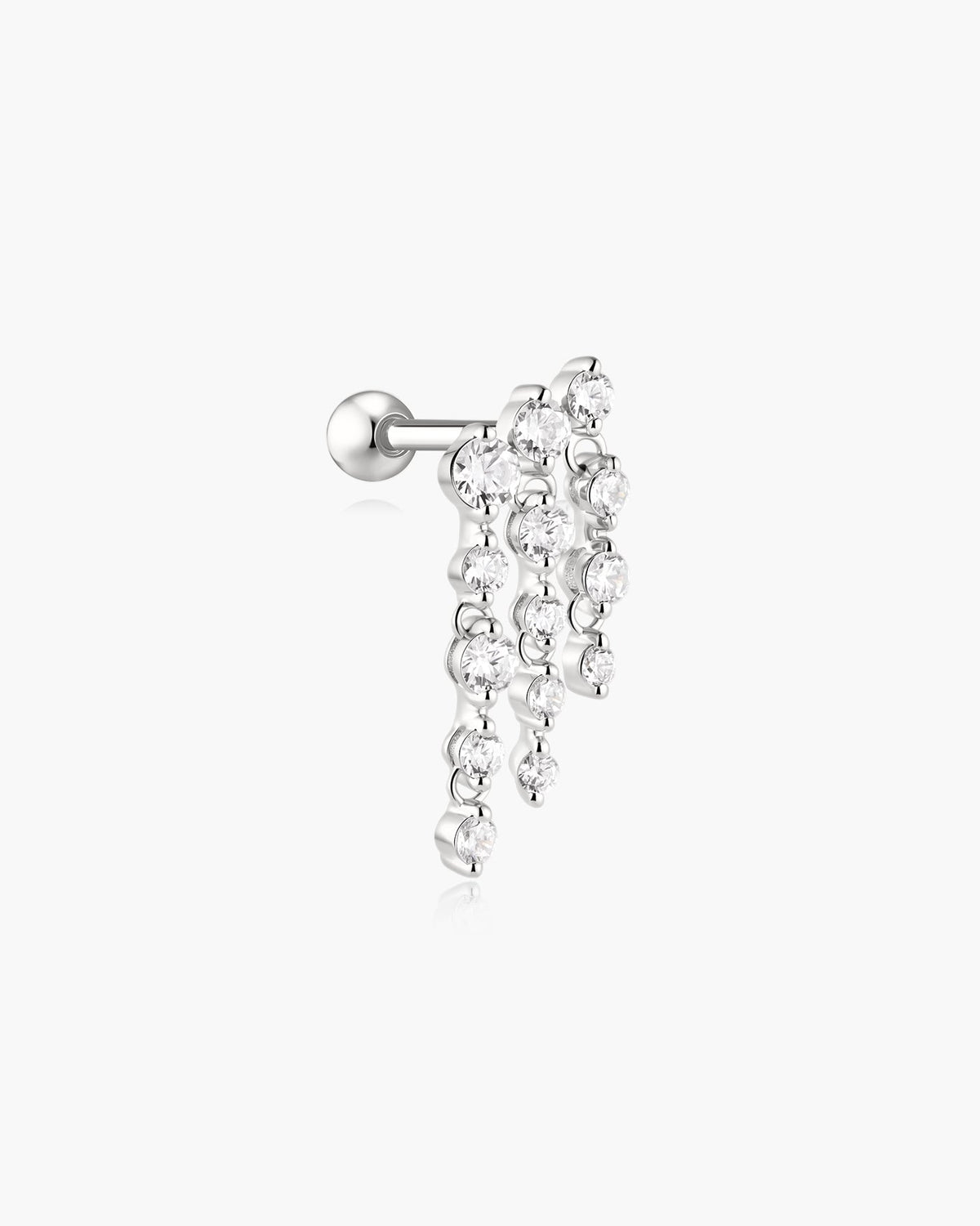 Ania Haie Silver Triple Fringe Barbell Earring