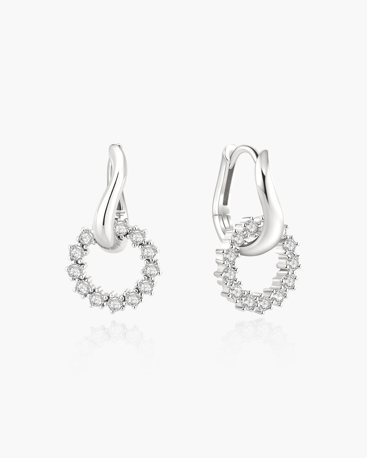 Ania Haie Silver Pave Interlocked Huggie Hoop Earrings