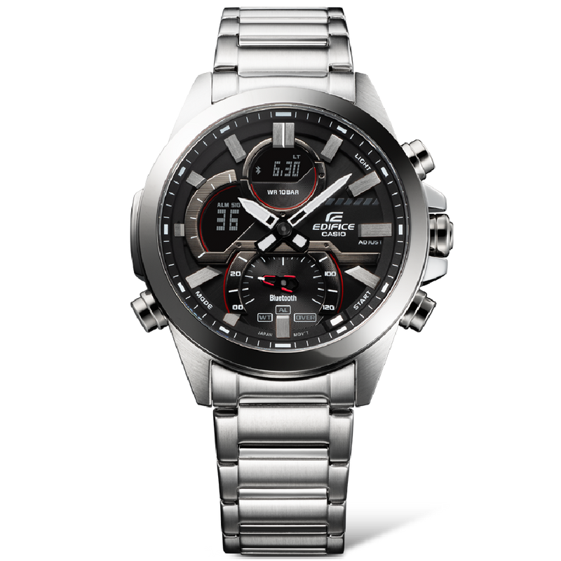 卡西欧 Edifice Chrono Bluetooth 银色不锈钢手表 ECB30D-1A