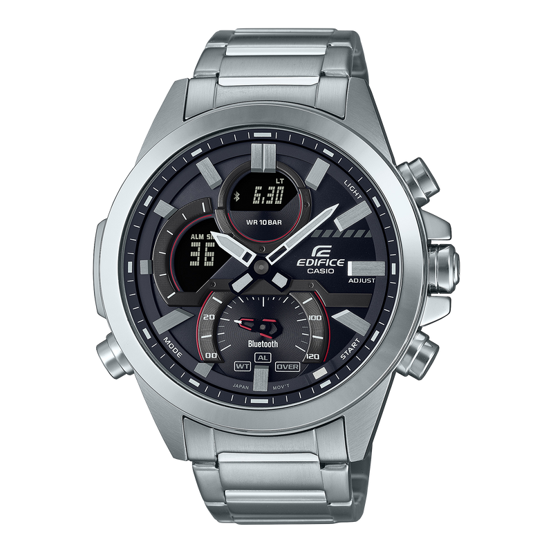 Casio Edifice Chrono Bluetooth Silver Stainless Steel Watch ECB30D 1A Watch Direct