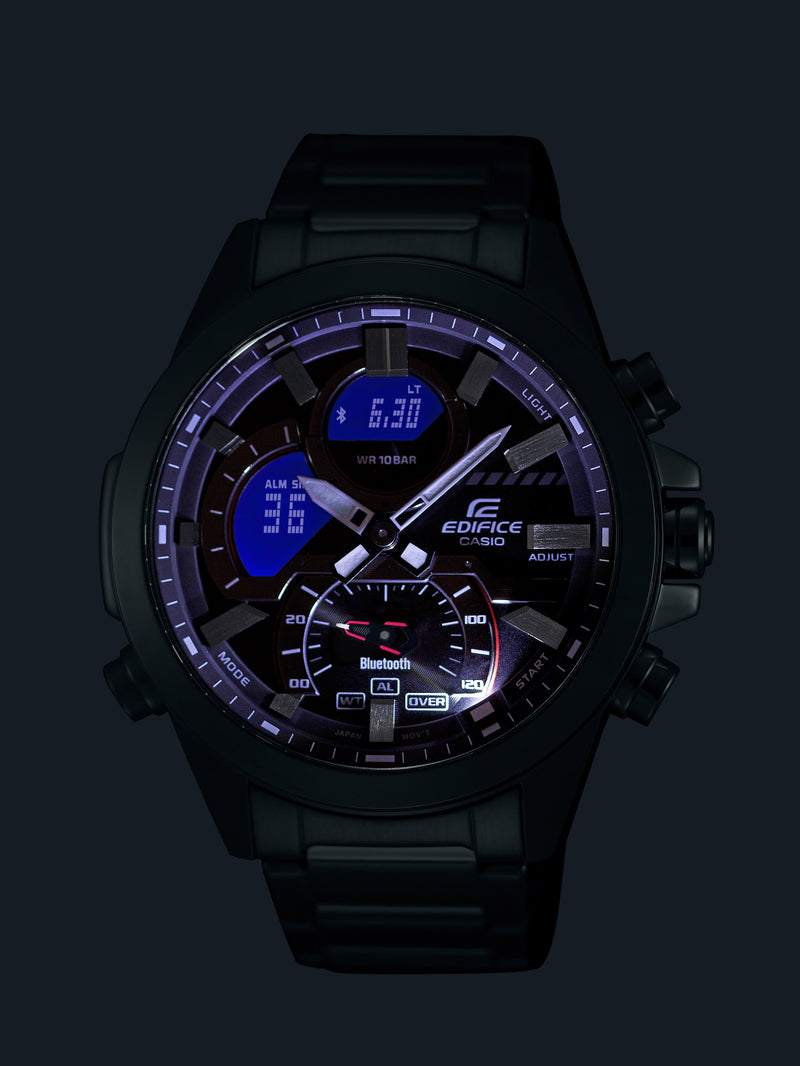 卡西欧 Edifice Chrono Bluetooth 银色不锈钢手表 ECB30D-1A