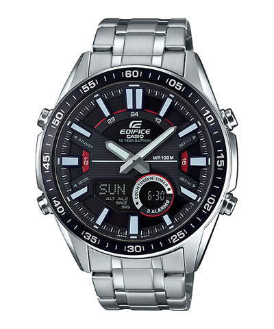 Casio Edifice Analog Digital Stainless Steel Watch EFVC100D 1A Watch Direct