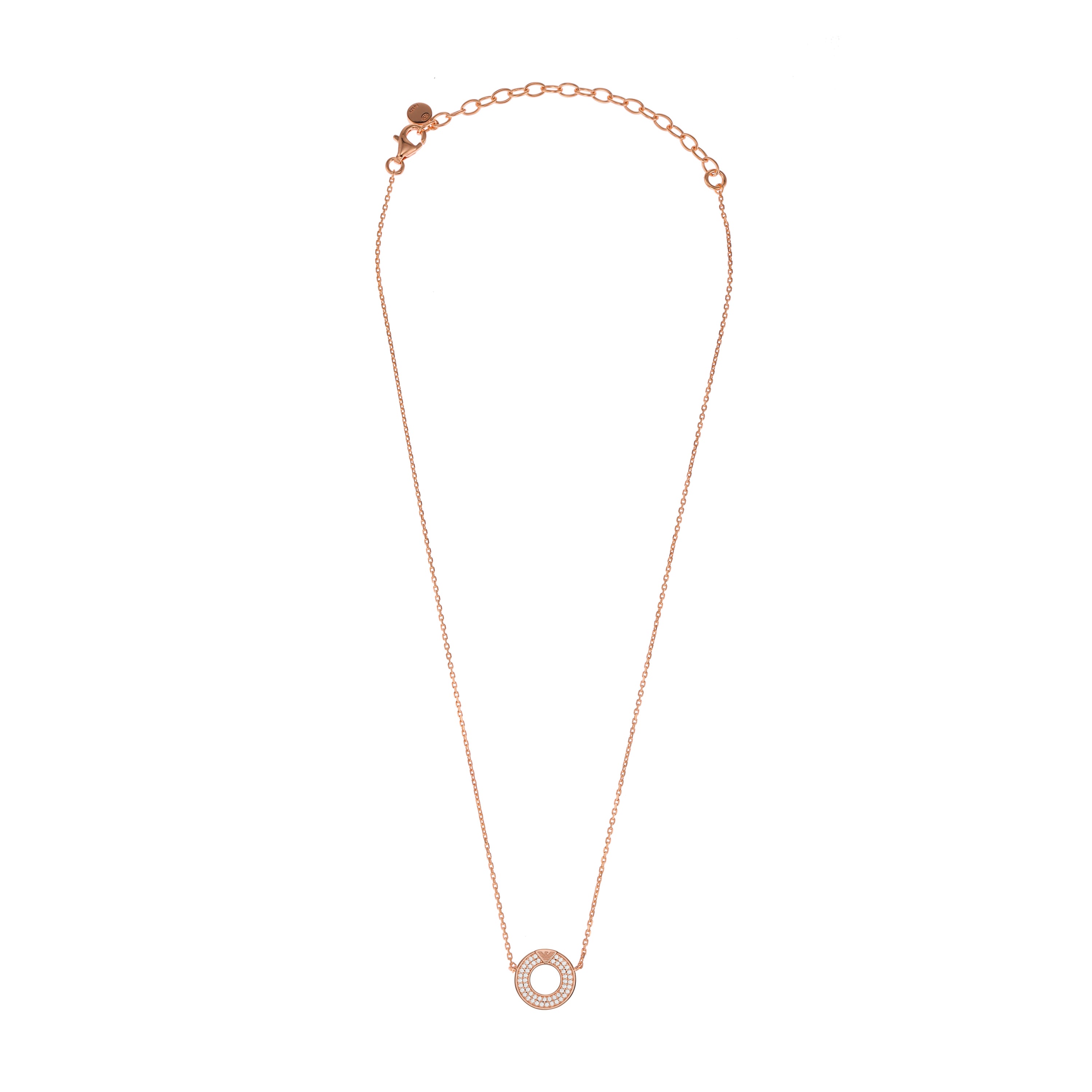 Armani Elegance Rose Gold Key Necklace with Cubic Zirconia EG3588221