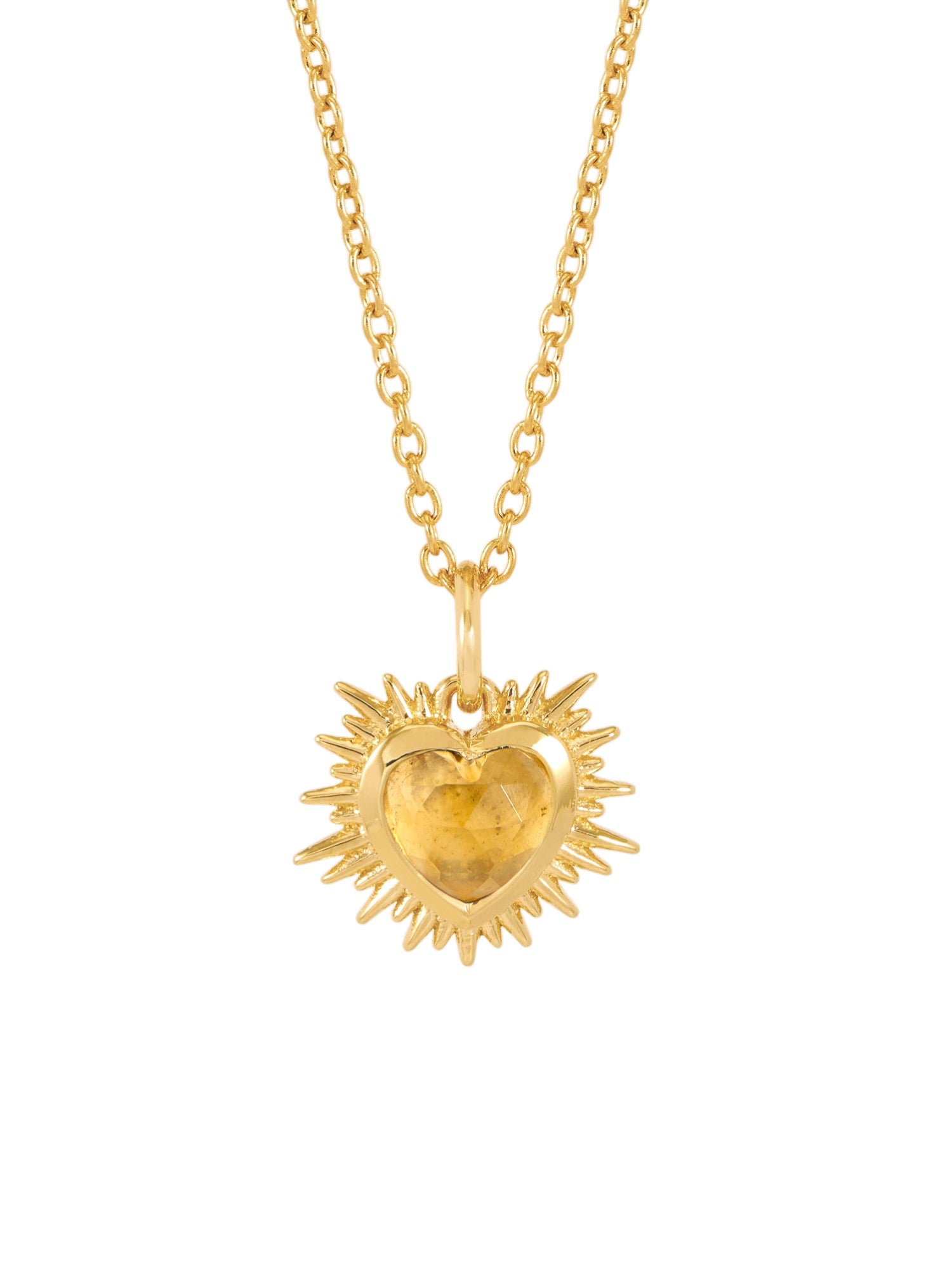 Rachel Jackson Electric Love Birthsone Heart Necklace Gold NOVEMBER