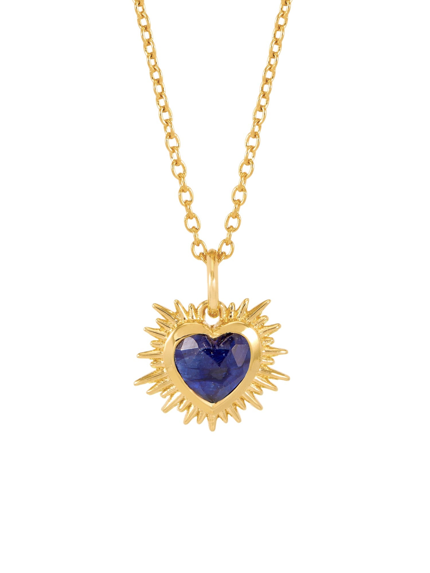 Rachel Jackson Electric Love Birthsone Heart Necklace Gold SEPTEMBER