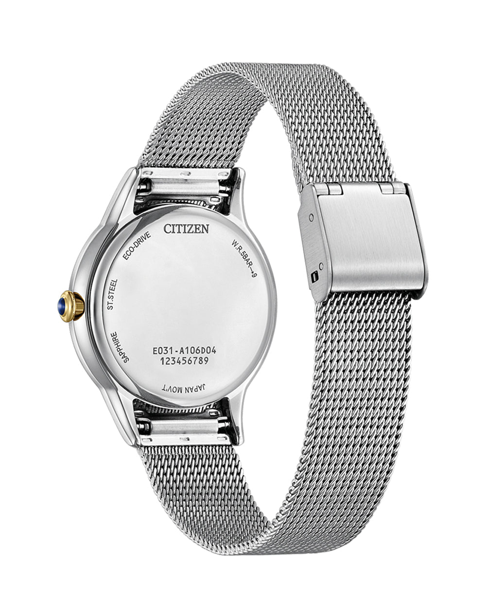 Citizen Eco-Drive Stainless Steel White Dial Watch EM0814- 83A