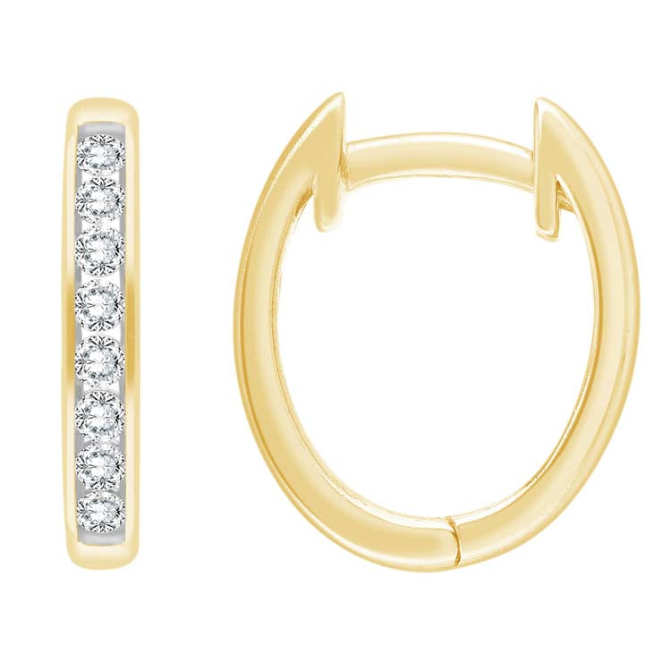0.50ct Diamond Huggie Earrings in 9K Yellow Gold