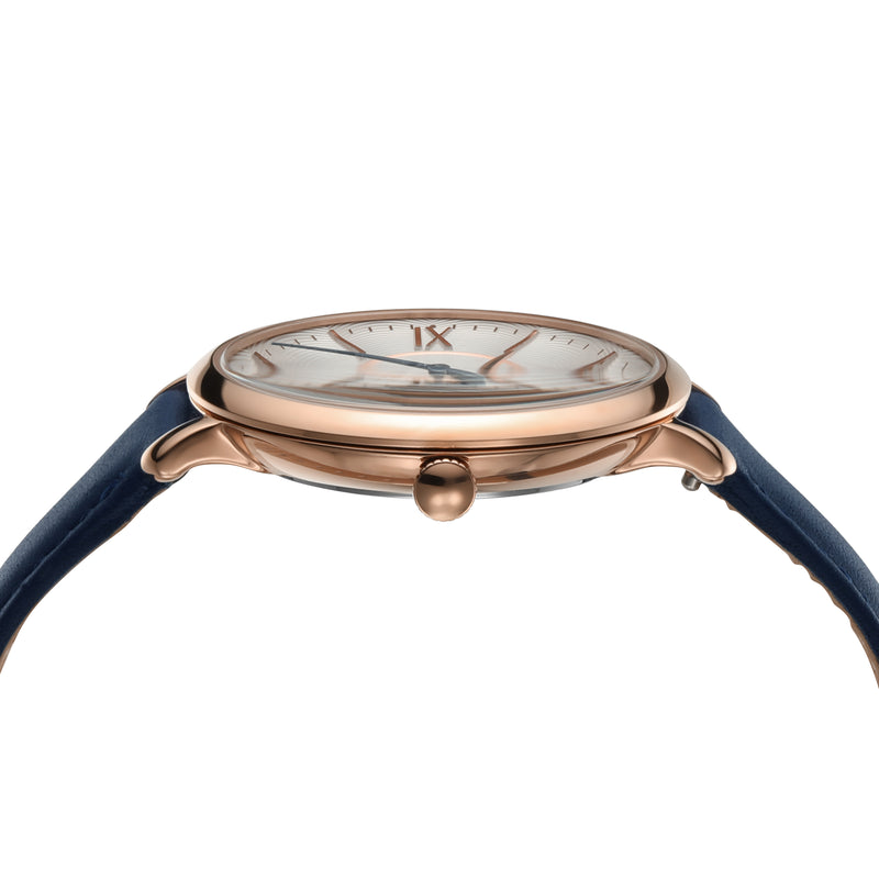 Fossil Jacqueline Rose-Gold & Navy Leather Women's Watch