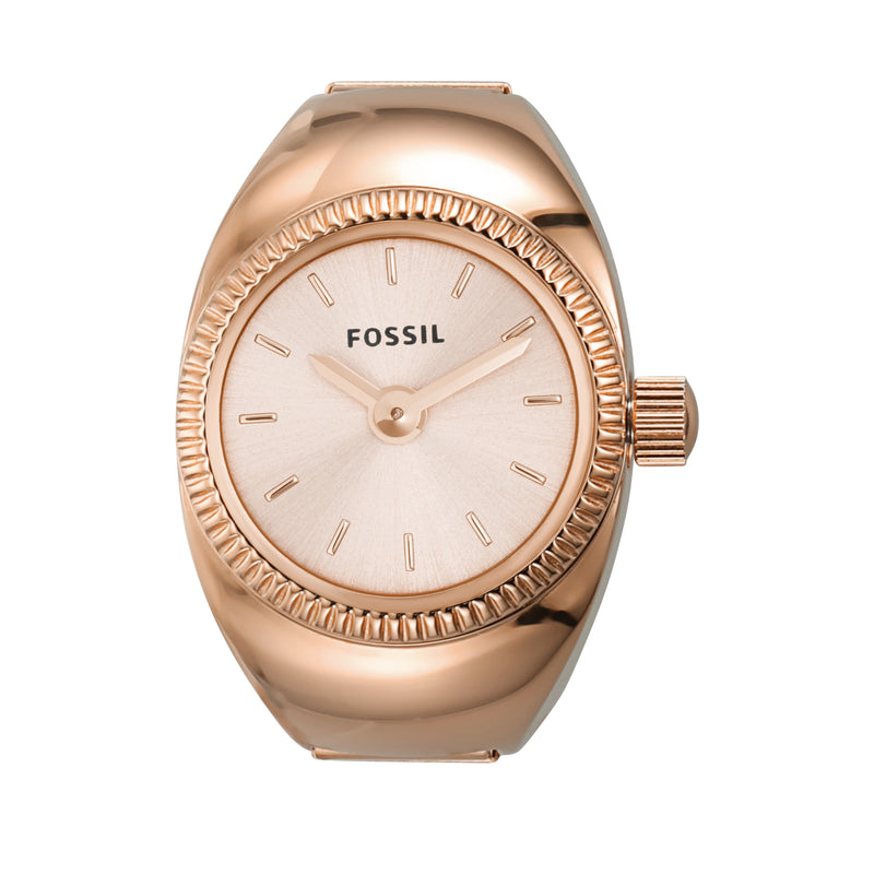 Fossil Elegance 戒指腕表 ES5247 – 玫瑰金双指针腕表