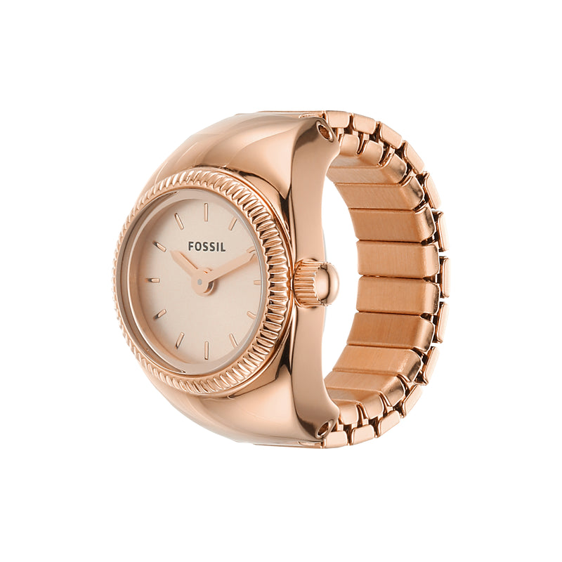 Fossil Elegance 戒指腕表 ES5247 – 玫瑰金双指针腕表