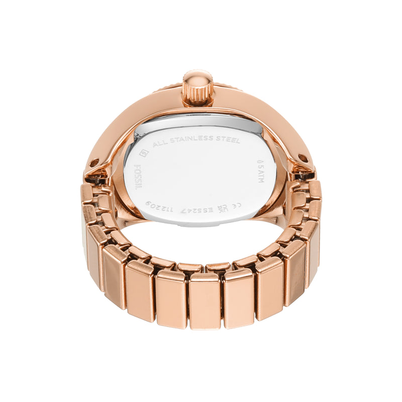 Fossil Elegance 戒指腕表 ES5247 – 玫瑰金双指针腕表