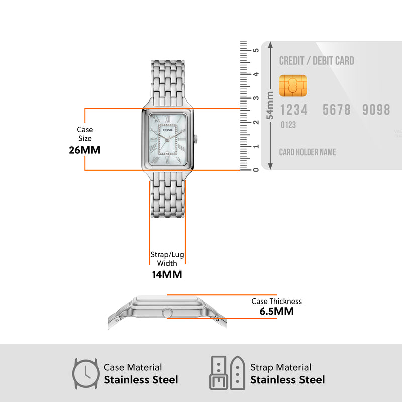 Fossil Raquel Stainless Steel Date Watch ES5306