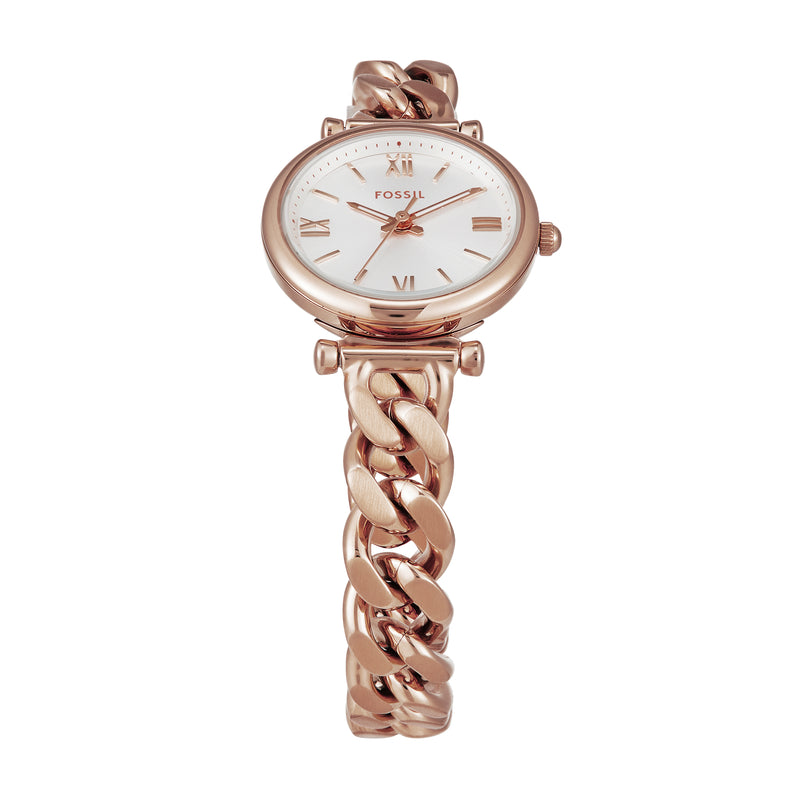 Fossil Carlie 玫瑰金色不锈钢女士手表 ES5330