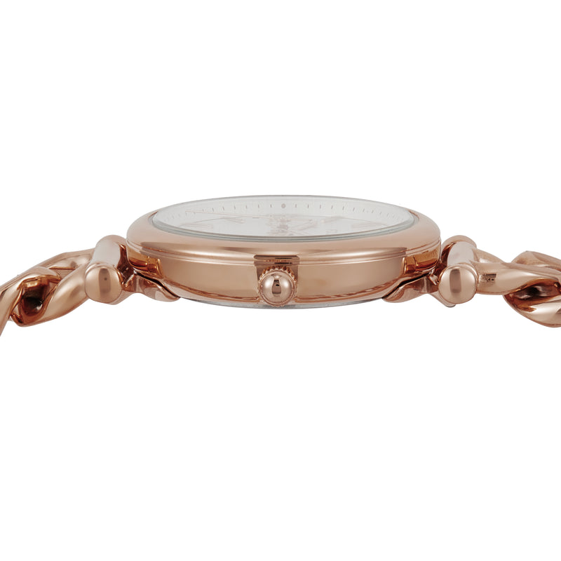 Fossil Carlie 玫瑰金色不锈钢女士手表 ES5330