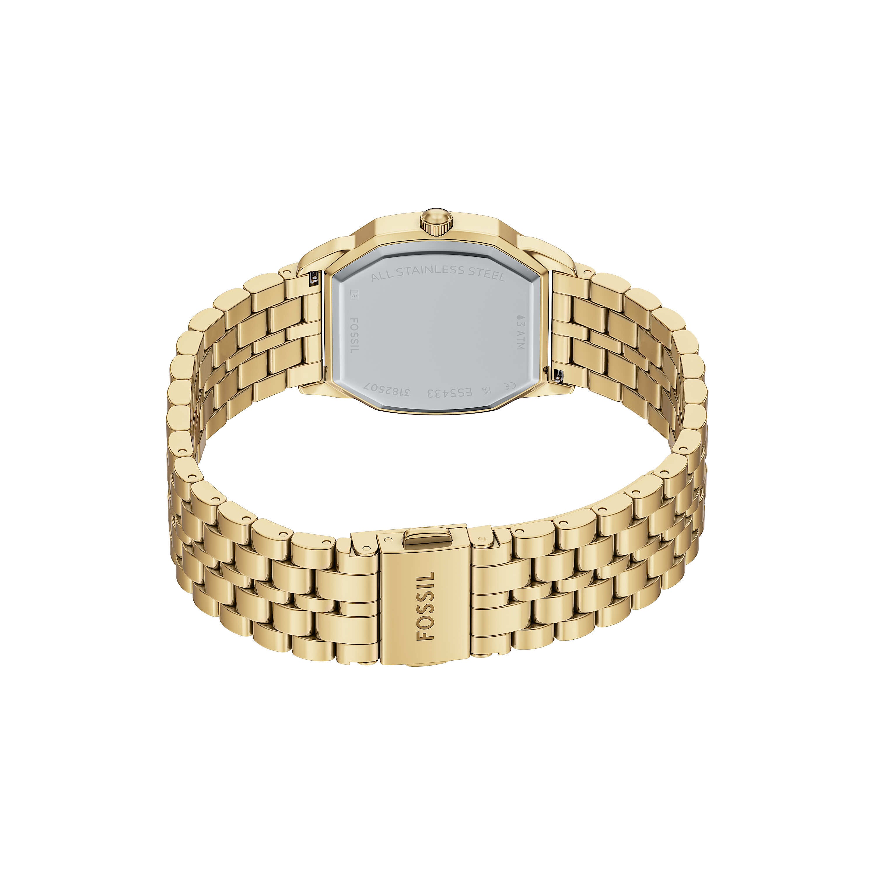 Fossil Harlow Gold Tone Stainless Steel Black Dial Watch ES5433