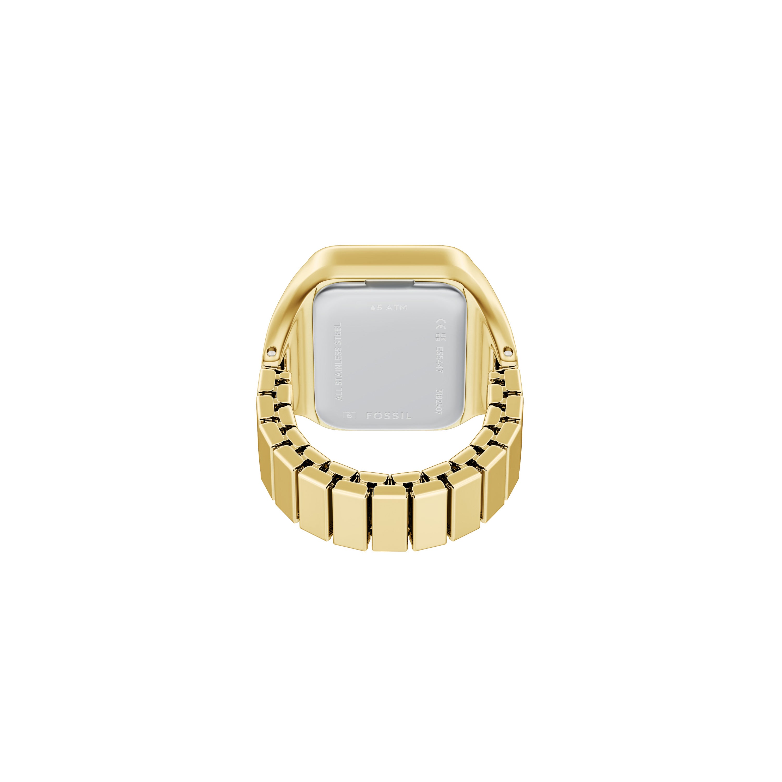 Fossil Raquel Watch Ring Gold Black Dial with Crystals ES5447