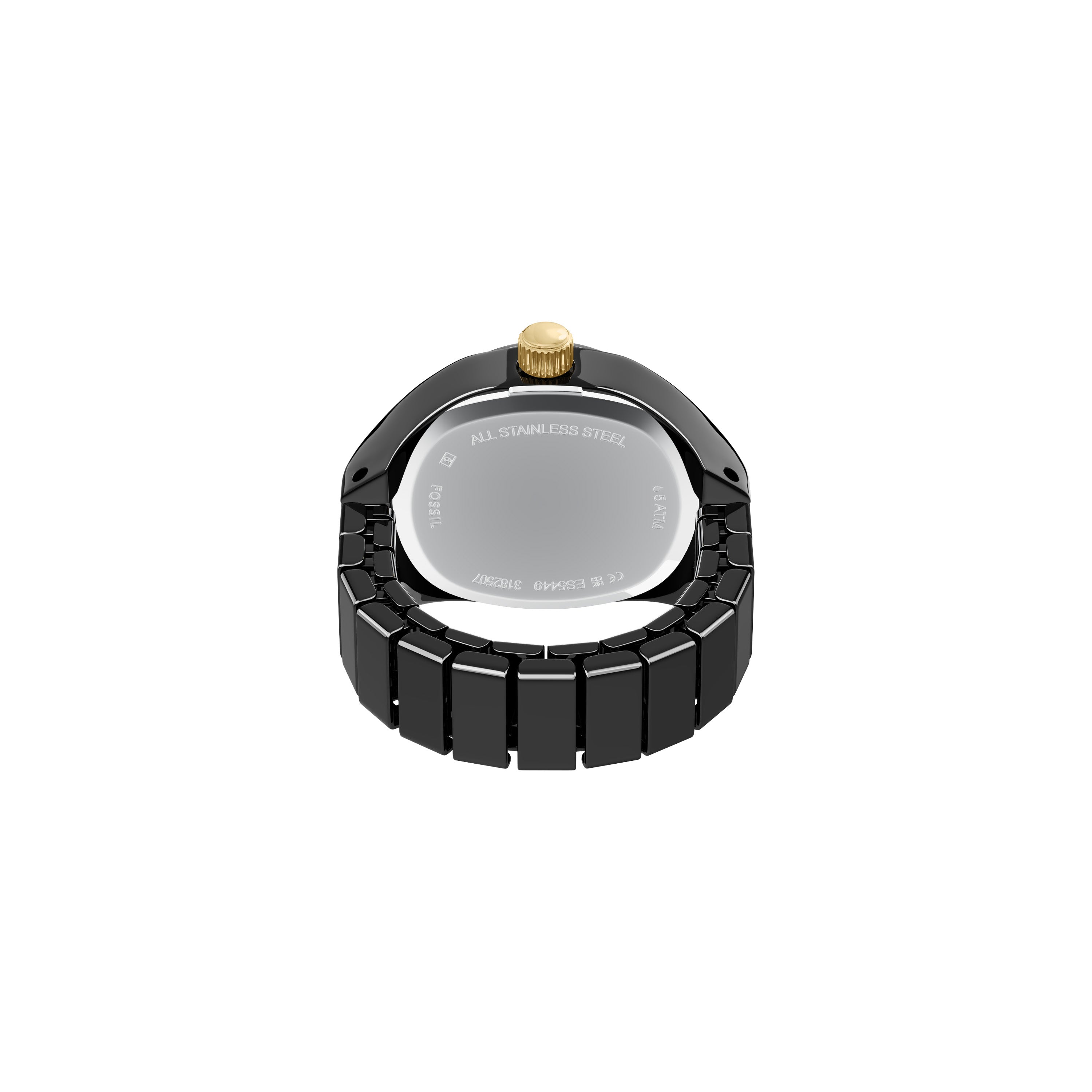 Fossil Raquel Black Pavé Dial Watch Ring ES5449
