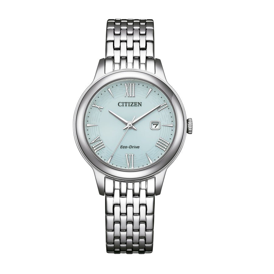 Citizen Lady Dress EW2621-59M green dial silver stainless steel side profile