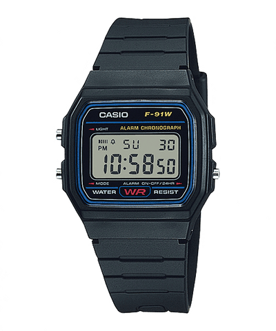 Casio Digital Black Resin Band Watch F91WB-1A