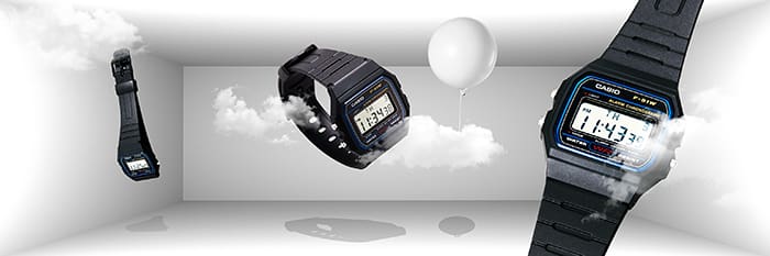 Casio Digital Black Resin Band Watch F91WB-1A