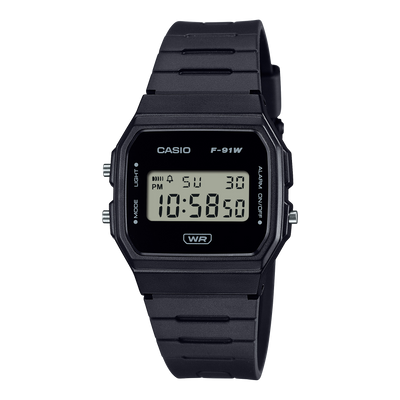 Casio Digital Black Resin Band Watch F91WB-1A