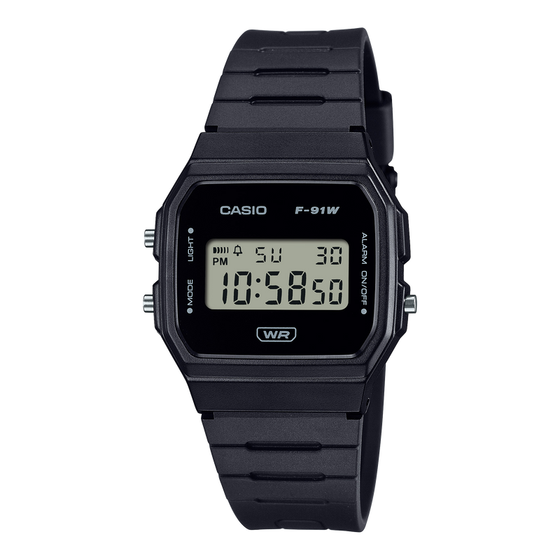 Casio Digital Black Resin Band Watch F91WB-1A