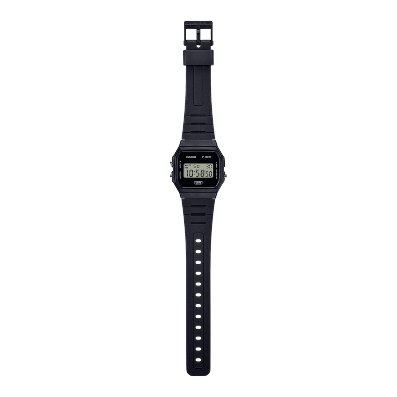 Casio Digital Black Resin Band Watch F91WB-1A