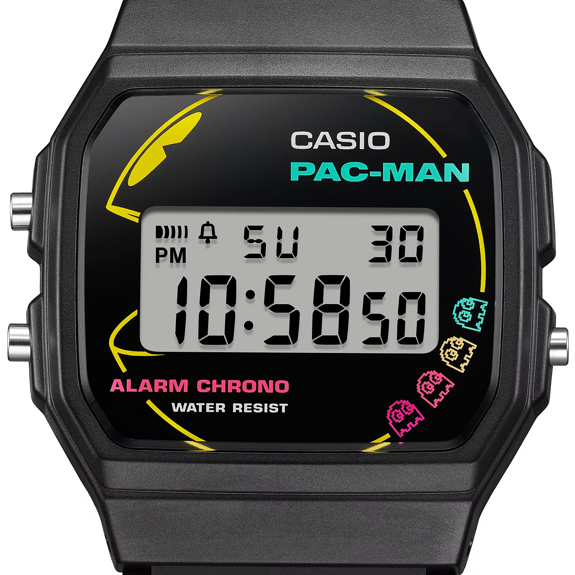 Casio x Pac man Collab Classic Digital Black Resin Band Watch F91WPC-1A