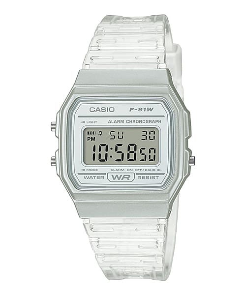 Casio Digital Transparent Resin Band Watch F91WS-7D