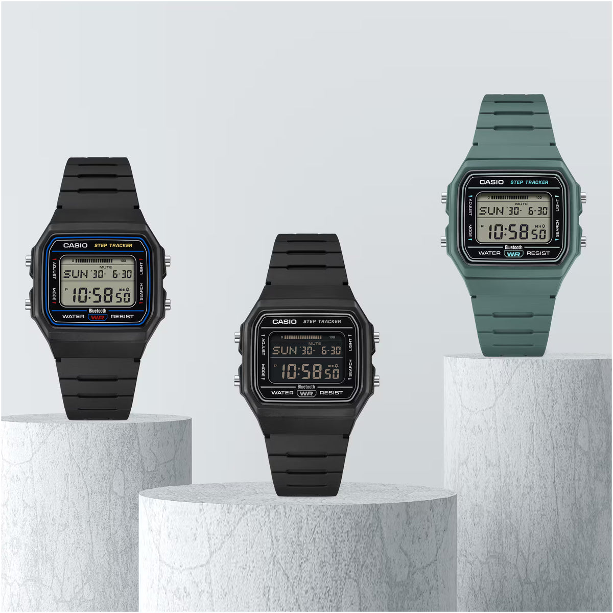 Casio Vintage Step Tracker Green Resin Watch FB100W-3A