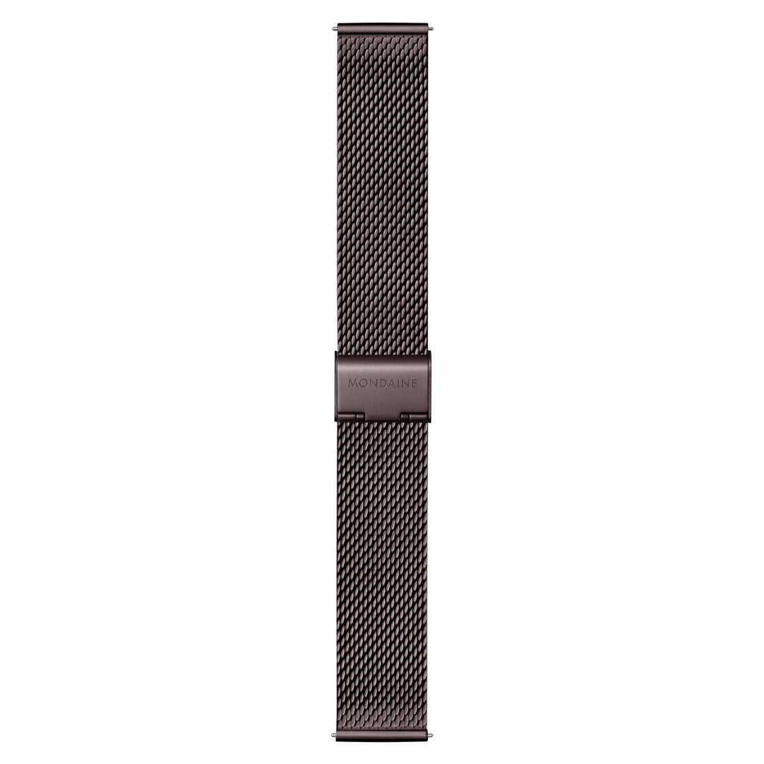 Mondaine Classic 40mm White Dial Brown Mesh Swiss Watch for Men