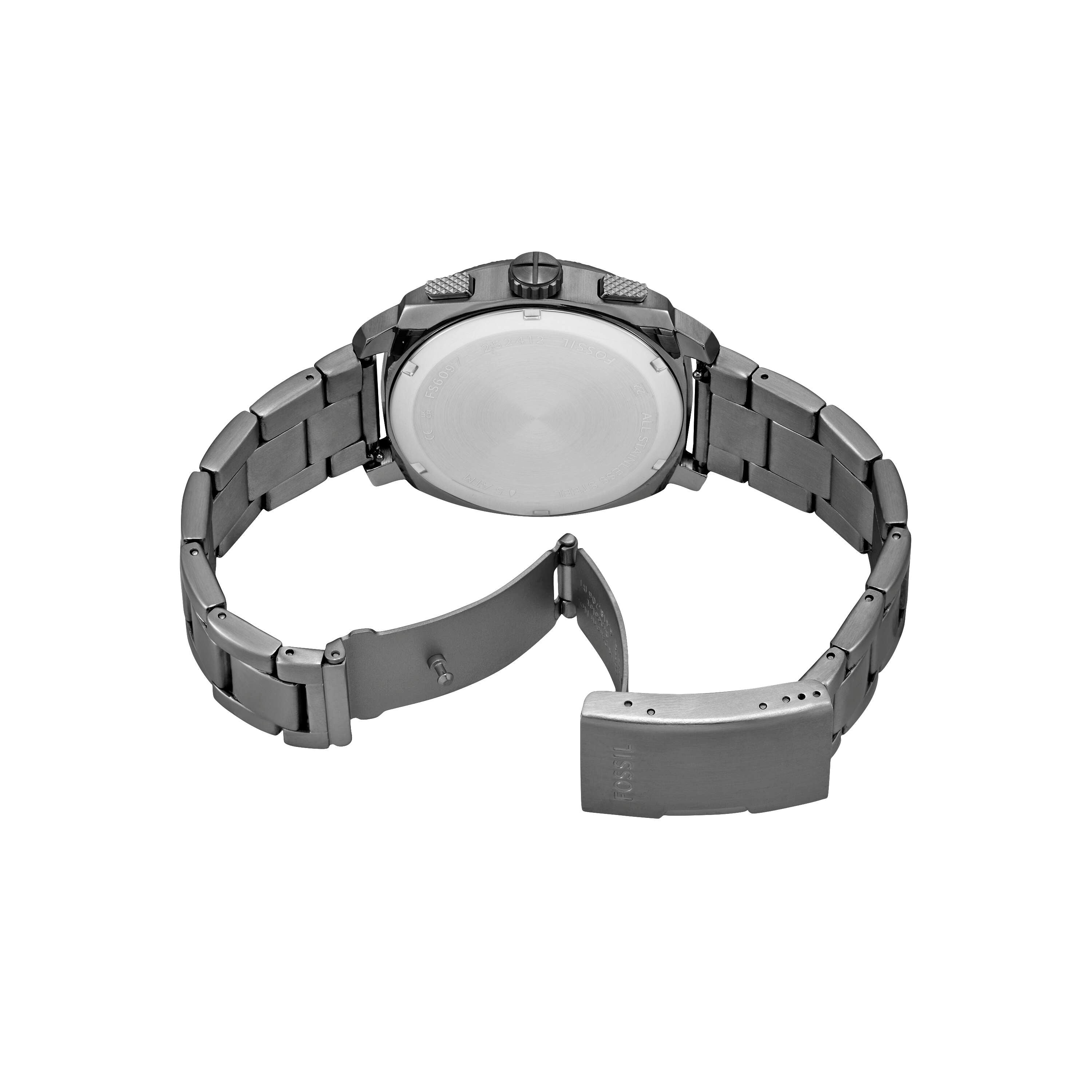 Fossil Machine Black Dial Stainless Steel Watch FS6097