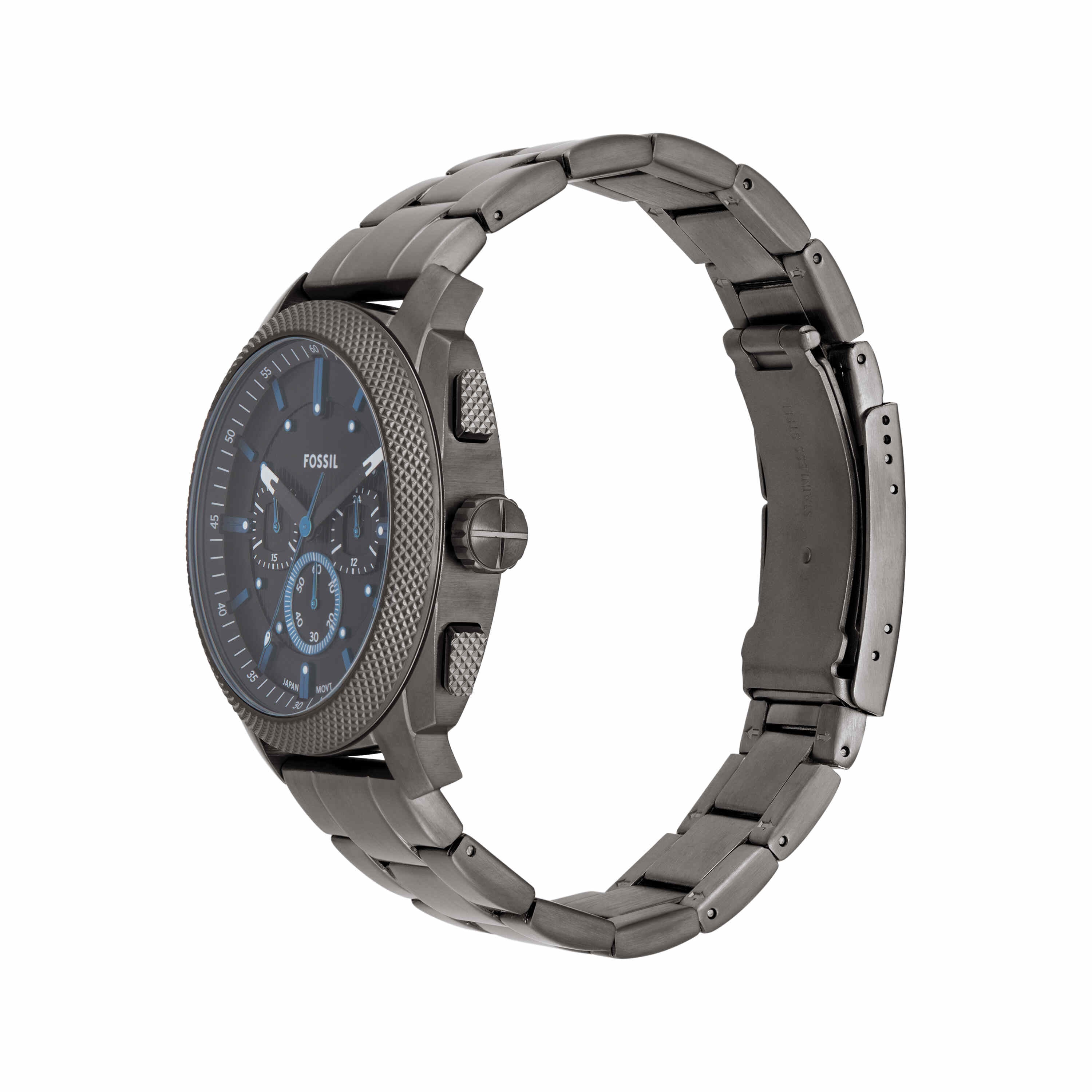 Fossil Machine Black Dial Gun-Metal Stainless Steel Watch FS6098