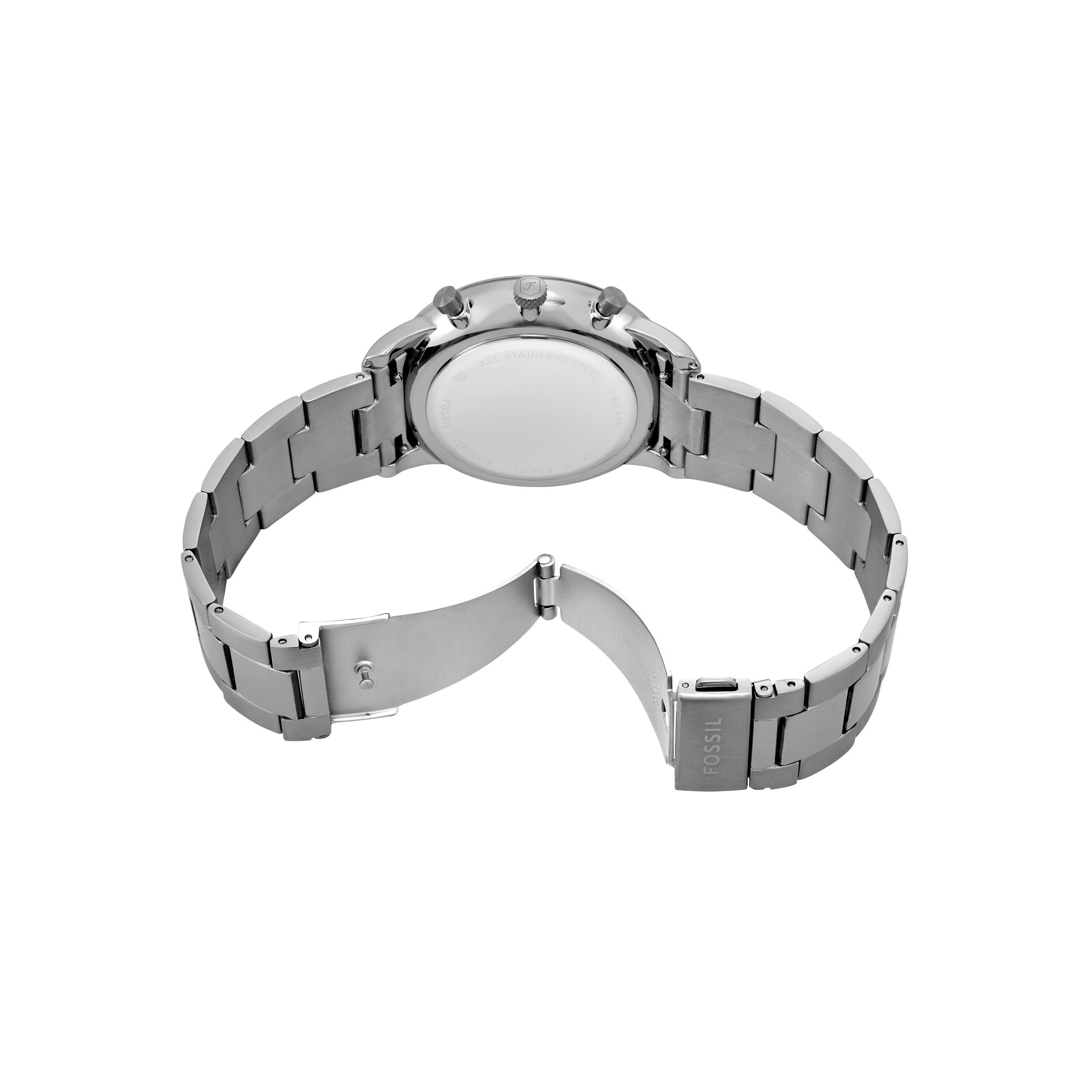 Fossil Neutra Chronograph Grey Stainless Steel Blue Dial Watch FS6111