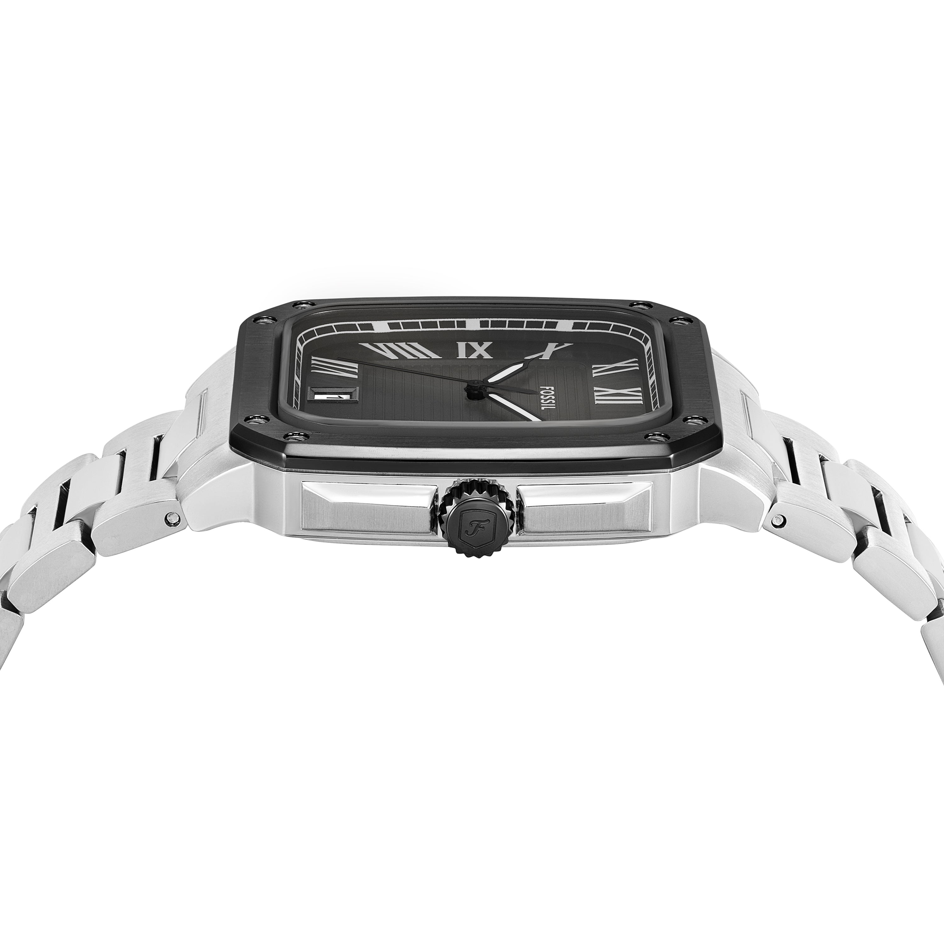 Fossil Crosby Three-Hand Grey Dial Stainless Steel Watch FS6122