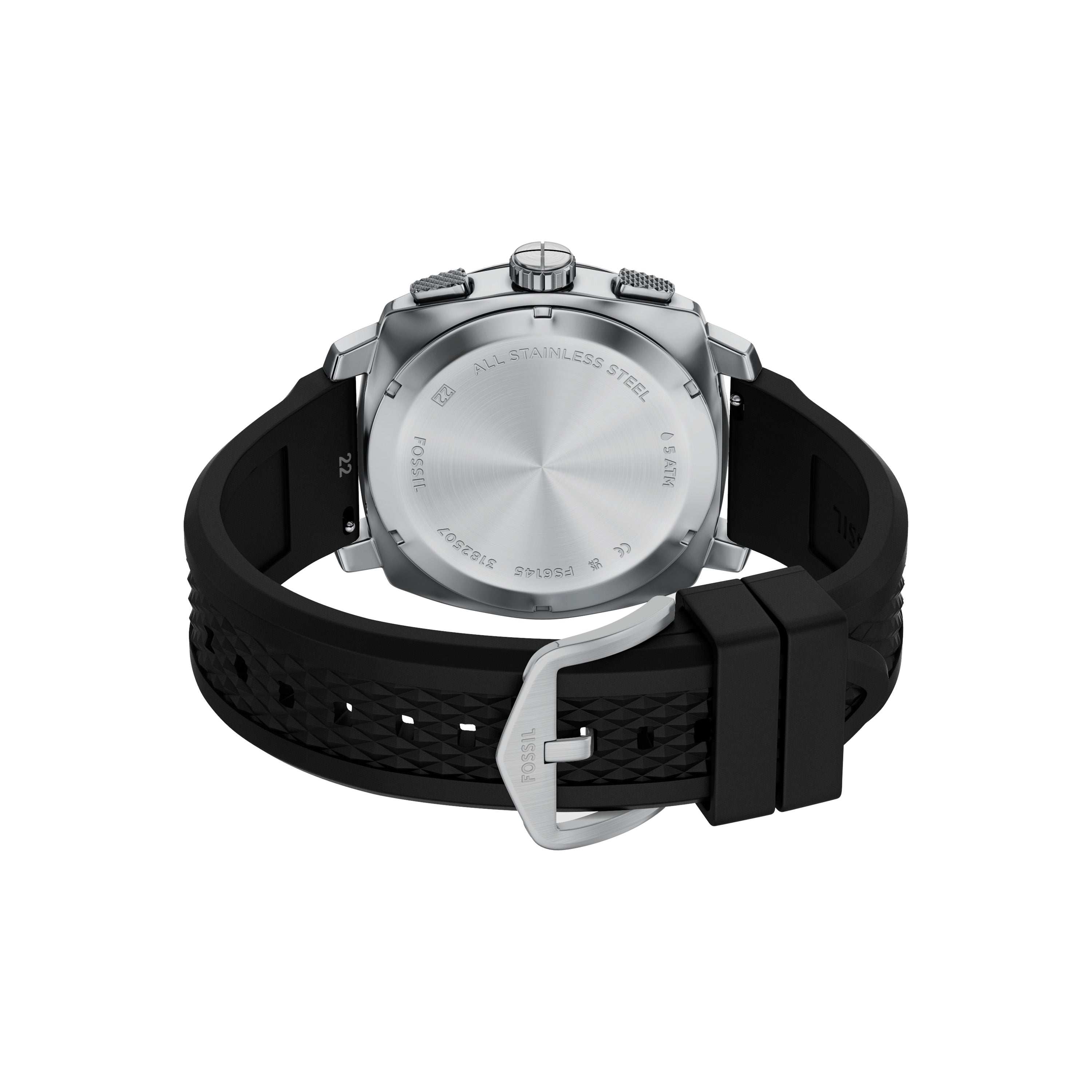 Fossil Machine Chronograph Black Silicone Watch FS6145SET