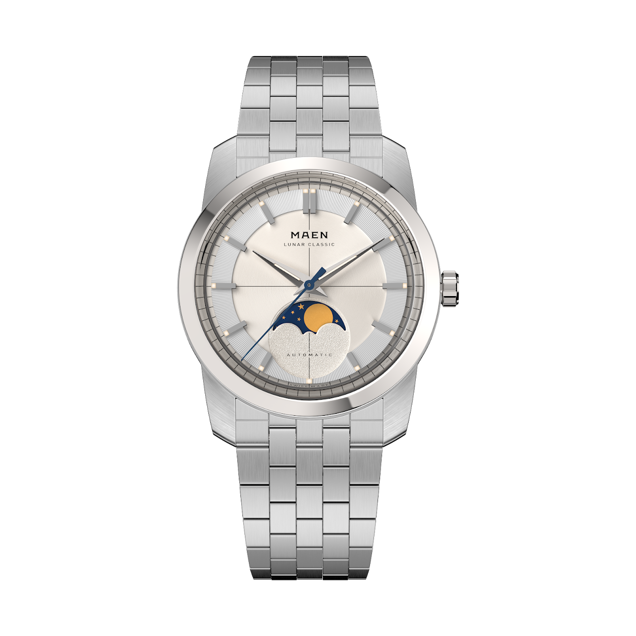 MAEN Lunar Classic 36 White Dial Moonphase Automatic Watch M7.1.1