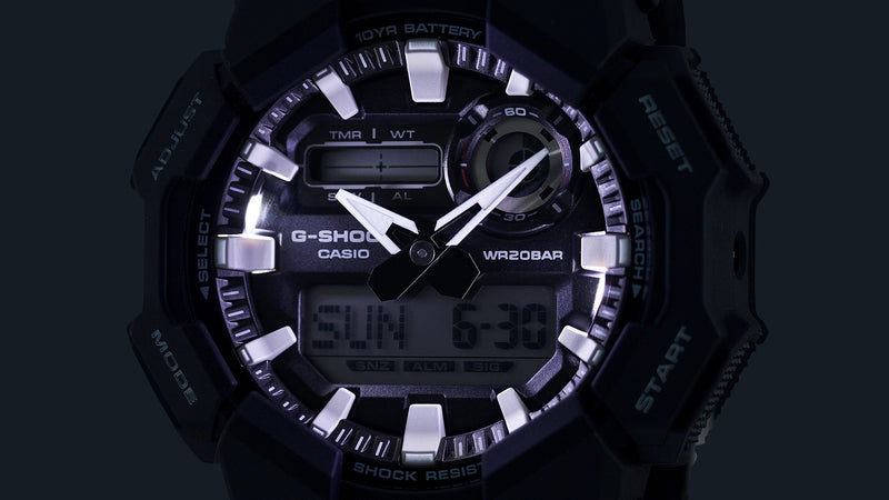 G-Shock 模拟数字黑色树脂表带手表 GA010-1A