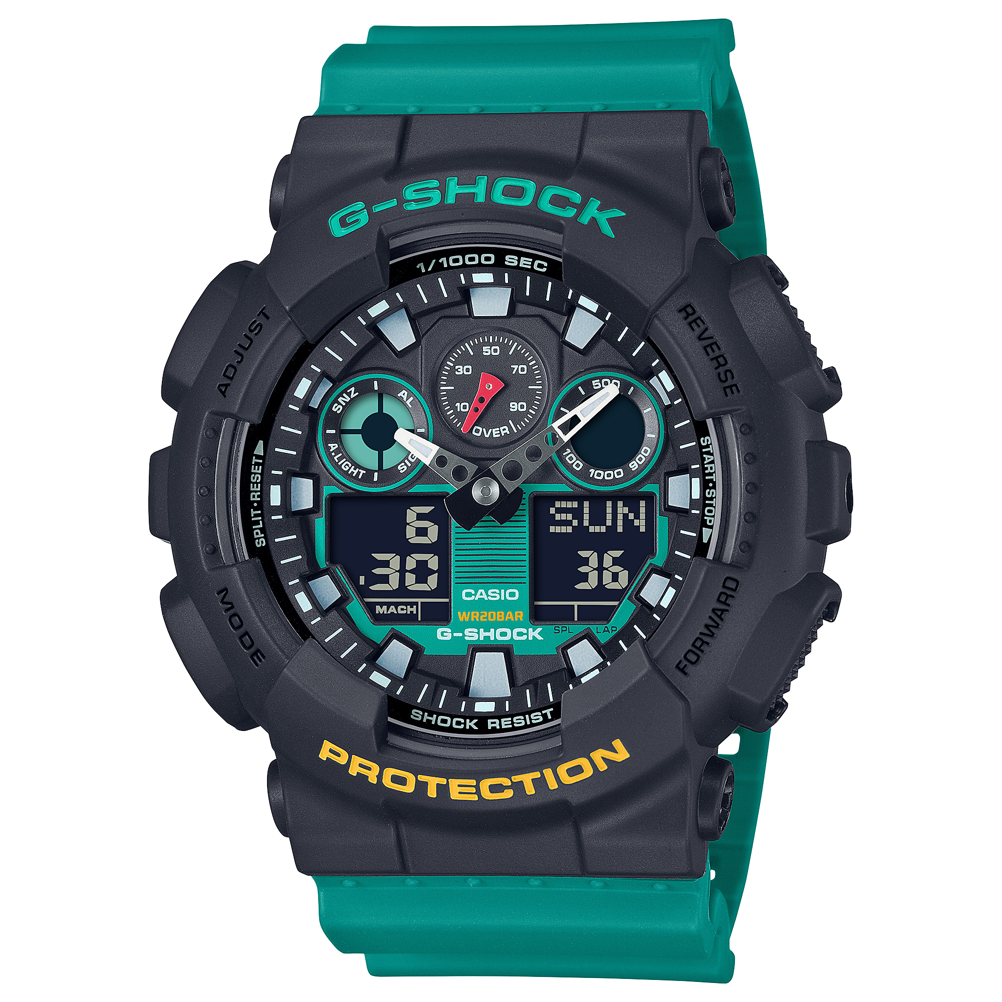 G-Shock Analog Digital DUO Mixtape Green Resin Band Watch GA100MT-1A3