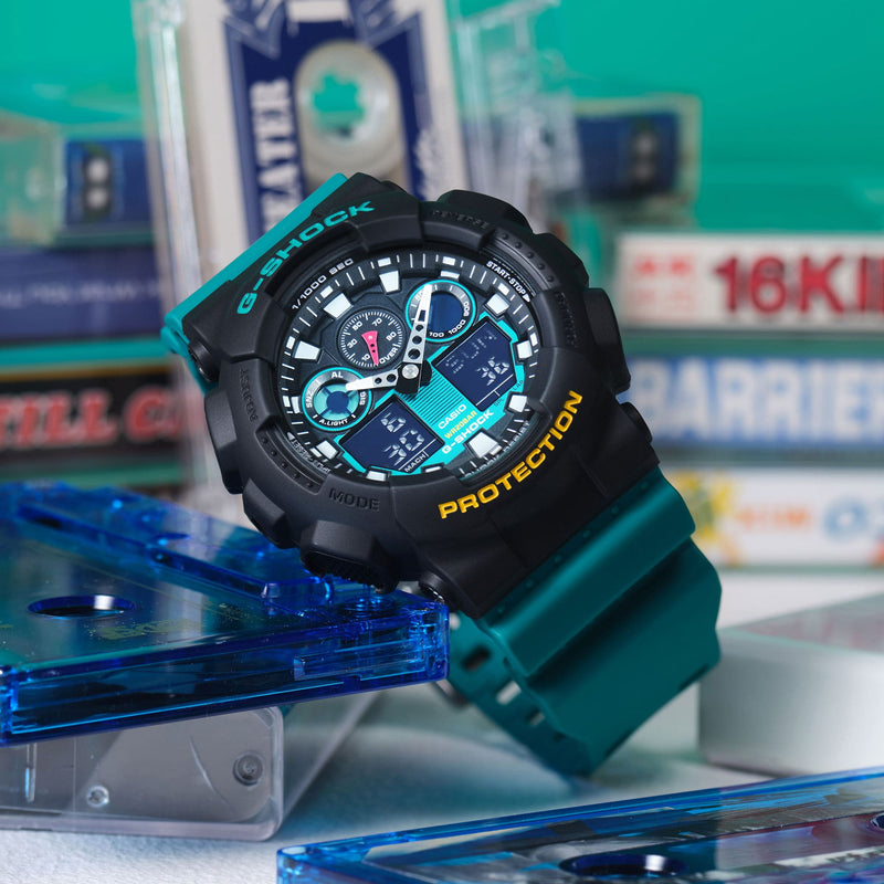 G-Shock 模拟数字 DUO Mixtape 绿色树脂表带手表 GA100MT-1A3