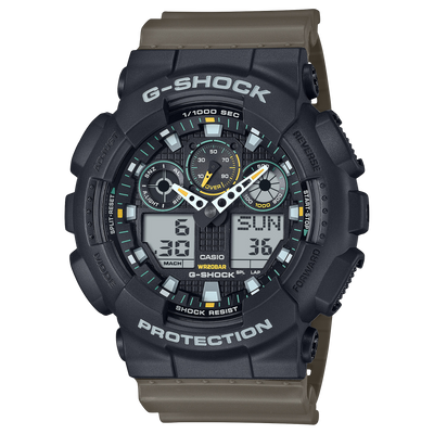 G-Shock Analog Digital Two-Tone Utility Colour Resin Band Watch GA100TU-1A3